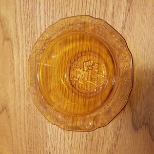 Vintage Nursery Rhyme Amber Glass Child's Bowl